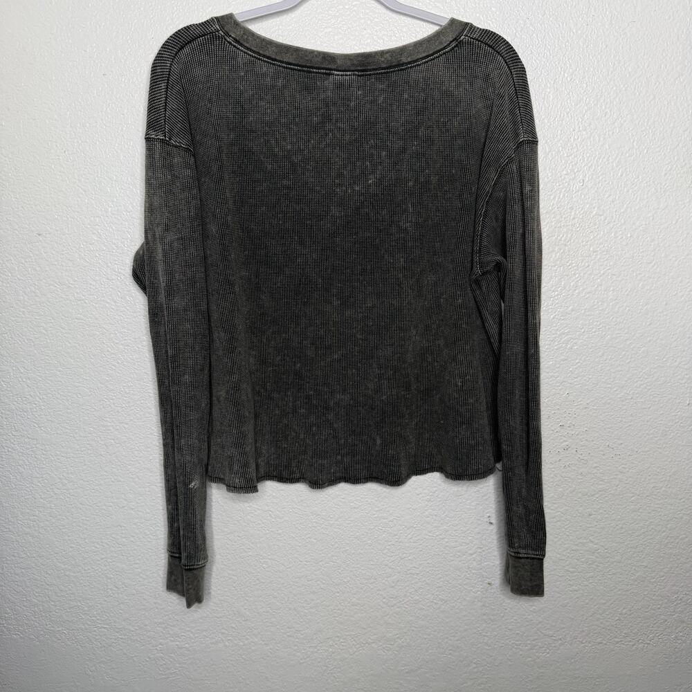 Victorias Secret PINK Top Size M Gray Long Sleeve Pullover Oversized Relaxed - Picture 2 of 12